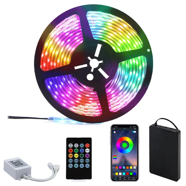 VST Rechargeable RGB Light Strip APP Or Wifi 12V Remote Controlled 5050 2835 RGB COB LED Strip