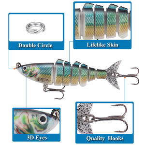 Leurre dur coulant multi-segments Cross Border Minnow 11cm 25.5g, appât artificiel pour la pêche au bar - Product Image 4