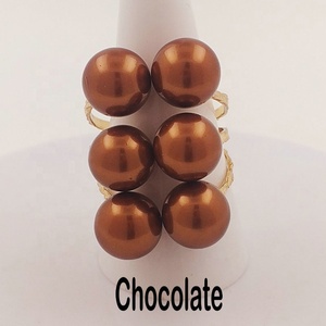 JX18 Anillo de <span class=keywords><strong>6</strong></span> perlas con 15 colores diferentes tamaños ajustables perla de concha todos los colores disponibles listo para enviar joyería hawaiana Guam - Product Image 3