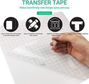 Rotolo di carta trasparente a griglia trasparente rimovibile impermeabile a diilobbico per nastro adesivo in vinile per <span class=keywords><strong>Cricut</strong></span> - Product Image 3