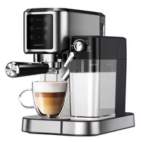 Machine à café en poudre automatique avec logo personnalisé cafetière expresso 3 en 1 fabriquée en Chine avec moulin à lait mousseur
