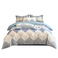 Parure de lit de luxe personnalisée en gros, 100 % polyester, 300 fils, imprimée, prix abordable, 4 pièces, pour la maison et l'hôtel