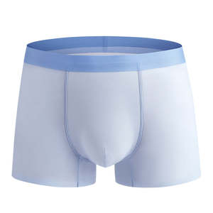 Calzoncillos Boxer Personalizados con Logotipo para Hombre, Sin Costuras, Transpirables, de Cintura Media, Color Sólido, Ultrafinos, de Seda Helada, Sin Marcas - Product Image 4