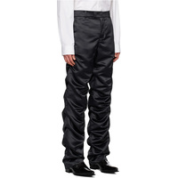 Nouvelle mode de pantalons pour hommes personnalisés OEM Slim Fit en polyester satin fronces empilés en nylon taille moyenne motif droit brodé