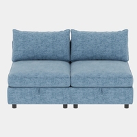 Canapé modulaire en tissu 6 places convertible avec rangement intégré et siège-lit réglable en mousse pour appartement et salon en forme de L