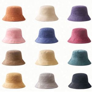Wholesale Fashion Fishermen <b>Hat</b> Custom Design OEM Embroidery Logo Plain Solid Color Women Men <b>Reversible</b> Corduroy <b>Bucket</b> <b>Hat</b> - Product Image 6