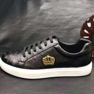 Goodyear welt marche chaussures en cuir d'autruche hommes haut de gamme chaussures faites à la main femmes baskets élégant luxe classique chaussures pour hommes - Product Image 6