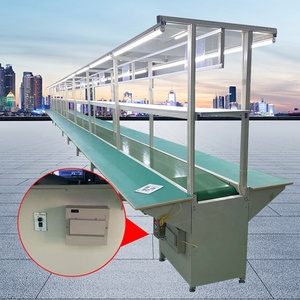 Convoyeur à bande motorisé en profilé d'aluminium avec <span class=keywords><strong>table</strong></span>, ligne d'assemblage automatique - Product Image 2