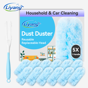 Recharges de dépoussiéreur en microfibre réutilisables pour emballage personnalisé, compatibles avec les dépoussiéreurs électrostatiques <span class=keywords><strong>Swiffer</strong></span> à manche en plastique - Product Image 1