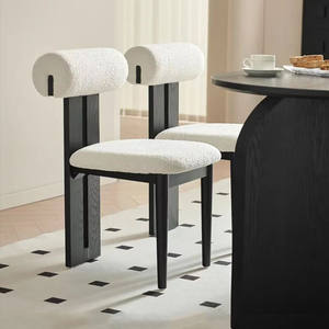 Vintage Nordic Designer Hippo <span class=keywords><strong>Chair</strong></span> French Retro Style Solid Wood Cadeira de jantar com encosto criativo para uso doméstico de lazer - Product Image 2