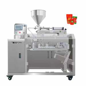 เครื่องบรรจุภัณฑ์อัตโนมัติสำหรับบรรจุของเหลวลงในซองพลาสติกแบบ Doypack สำเร็จรูป เช่น น้ำผลไม้ น้ำมะม่วง น้ำมะเขือเทศ น้ำกุ้ง น้ำซุป - Product Image 1