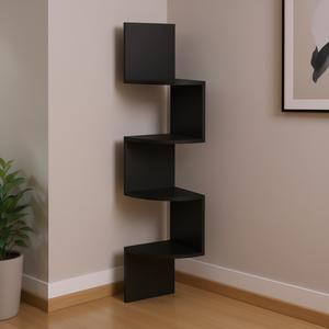 Mensola da Parete Crestone 33x15x85cm, Espositore Geometrico in Metallo a Quattro Ripiani, Design Minimalista per Soggiorno - Product Image 2