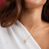 Gemnel Mujeres Trendy Gold Plated Full Diamond Letter Colgante Collar