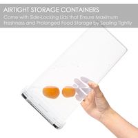 HAIXIN Contenant de stockage alimentaire hermétique carré de 2,8 L pour la cuisine, le stockage de céréales, de farine, de sucre, de nourriture sèche, avec couvercle