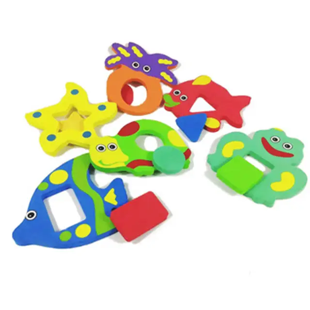 Wholesale customized EVA foam soft material floating bath toy organizer sea animal for funny bath time