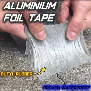 Ruban adhésif butyle en aluminium imperméable, adhésif caoutchouc simple face activé par l'eau pour réparation de toitures, vente en gros - Product Image 4