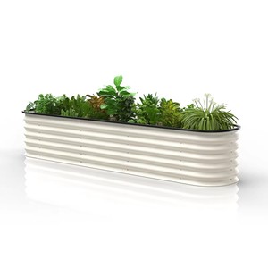 Hot Sale 11"/30cm Tall Raised Garden Bed Kits Galvanized <b>Planter</b> Box Outdoor for <b>Vegetables</b> Flowers Herbs - Product Image 2