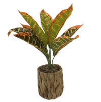 Plantes et fleurs artificielles, pots en céramique de Noël, 30 cm, feuilles multicolores, décoration de Noël pour nouvelle maison