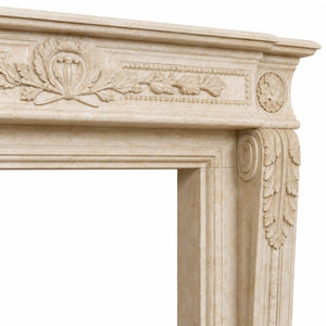 Customized Marble <b>Fireplace</b> Modern Hand Carved Luxury Classic Cream Beige Marble <b>Fireplace</b> Mantel Marble <b>Fireplace</b> Surround - Product Image 3
