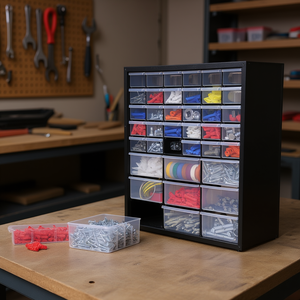 Organiseur de rangement pour outils avec 39 tiroirs et plateaux transparents pour quincaillerie et petites pièces - Product Image 3