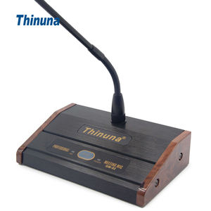 Micro de bureau GM-02 Thinuna Microphone professionnel à col de cygne avec invite d'<span class=keywords><strong>intro</strong></span>/d'<span class=keywords><strong>outro</strong></span> à 4 tons et double alimentation à lumière halo rouge - Product Image 1