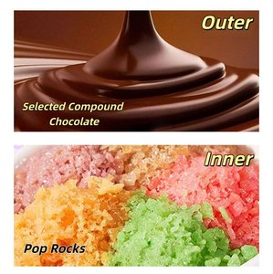 Collation comestible en <span class=keywords><strong>chocolat</strong></span> noir fourré au pop rock, <span class=keywords><strong>avec</strong></span> enveloppe personnalisée, saveur croustillante et onctueuse, format de poche, pour les moments de loisirs - Product Image 5