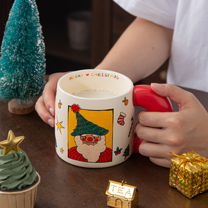 แก้วกาแฟเซรามิคลายการ์ตูนซานตาคลอสสุดสร้างสรรค์ ของขวัญคริสต์มาส แก้วคริสต์มาส แก้วลายต้นคริสต์มาส - Product Image 5