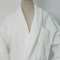 Peignoir gaufré personnalisé avec logo, blanc, unisexe, pour hôtel et spa, super doux, léger et absorbant