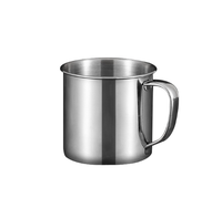 Mug à café en acier inoxydable avec poignée, tasse en métal pour boissons chaudes/froides, utilisation au bureau, tasse à eau