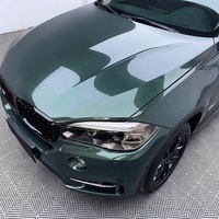 Vinyle de recouvrement automobile PET Cast Vert Gothique en gros, finition métallique brillante HD, usine de Guangzhou, 1,52x16m/5x55ft, un rouleau complet