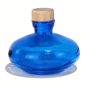 Botella Difusora de Vidrio Azul de Alta Calidad con Gotero de Corcho, Diseño Moderno y Lujoso para Sala de Estar, Flor Decorativa - Product Image 3