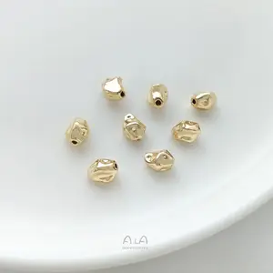 Perline di pietra a forma di distanziatore allentato a forma irregolare barocco placcato oro 14k per gioielli che fanno accessori per collana braccialetto fai da te