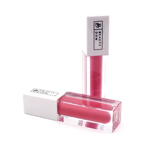 Sesuaikan label pribadi merek Anda sendiri lip gloss vegan bening membuat lip gloss merah anda allure