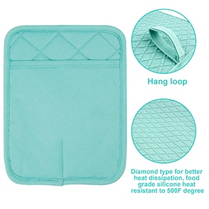 特注プリント高級シリコーンオーブンミット防水ポットホルダーポケット付き - Product Image 3