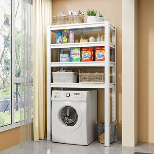 Estante de almacenamiento para lavadora en balcón con tapa abatible, estantería de pie para baño, estante para inodoro, duradero, tamaño personalizado - Product Image 1