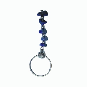 Handmade <b>Lapis</b> <b>Lazuli</b> Gravel Keychain Natural Blue Gemstone Chip Key <b>Ring</b> for Bag & Car Spiritual Gift - Product Image 5