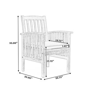 DB CASA ACACIA Ensemble de 2 chaises de salle à manger avec 2 coussins - Product Image 6