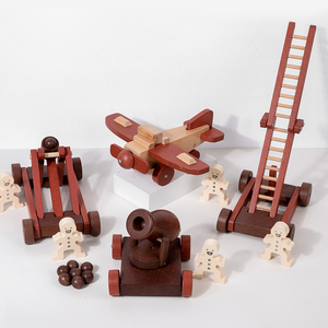 Giocattolo Educativo STEM in Legno da Assemblare, Modello di Veicolo d'Assedio con Catapulta e Cannone, Aereo da Combattimento - Product Image 4