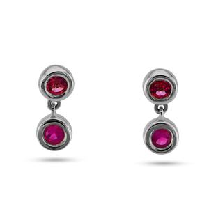 ต่างหูจี้ทับทิมทรงลูกบาศก์สำหรับสุภาพสตรีทำจากเงินสเตอร์ลิง925ตามสั่งไม่ทำให้เกิดอาการแพ้ - Product Image 5