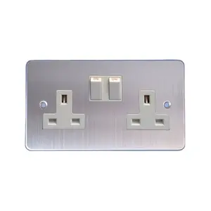 Double switched socket (BS Standard,Flat plate range)