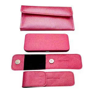 Pince à épiler à pointe fine avec logo personnalisé, lot de 2, avec étui en PVC/cuir – Emballage en gros - Product Image 1