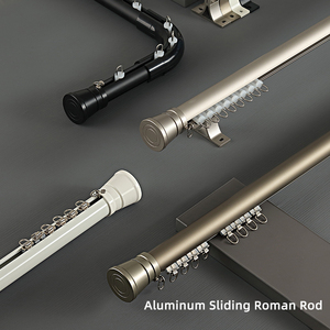 Support de tringle à rideau de style romain, <span class=keywords><strong>rail</strong></span> coulissant invisible et élégant, en métal, <span class=keywords><strong>pour</strong></span> usage domestique – Vente chaude - Product Image 2