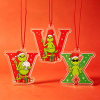 Pendentif Lettre en Plastique Monstre Vert en Fourrure pour Noël, 26 Lettres, Décoration de Noël pour Arbre de Noël, Cadeau de Fêtes, Décoration de Vacances