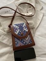 Sac à main mini vintage à motif géométrique ethnique en polyester, sac bandoulière petit format pour femme, usage quotidien