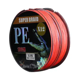 Wholesale Braided Line Anti-Bite Line 12x braided PE 100M Colorful /Green Fishnet Line For Deep-sea Fishing Wire