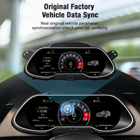 ZWNAV Tableau de bord numérique LCD 12,3 pouces pour voiture, mise à niveau du tableau de bord avec compteur de vitesse, Carplay, synchronisation GPS pour Audi A4L 2009-2016