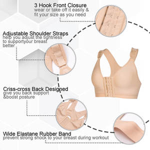 <span class=keywords><strong>Sujetador</strong></span> moldeador para mujer, tirantes de hombro ajustables suaves, <span class=keywords><strong>cierre</strong></span> frontal, soporte para Post-cirugía de pecho, <span class=keywords><strong>deportivo</strong></span>, postquirúrgico - Product Image 2