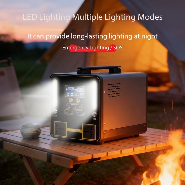 In-stock Cross-border Outdoor Solar Portable Power Bank 600W Large Capacity Home Camping Inverter