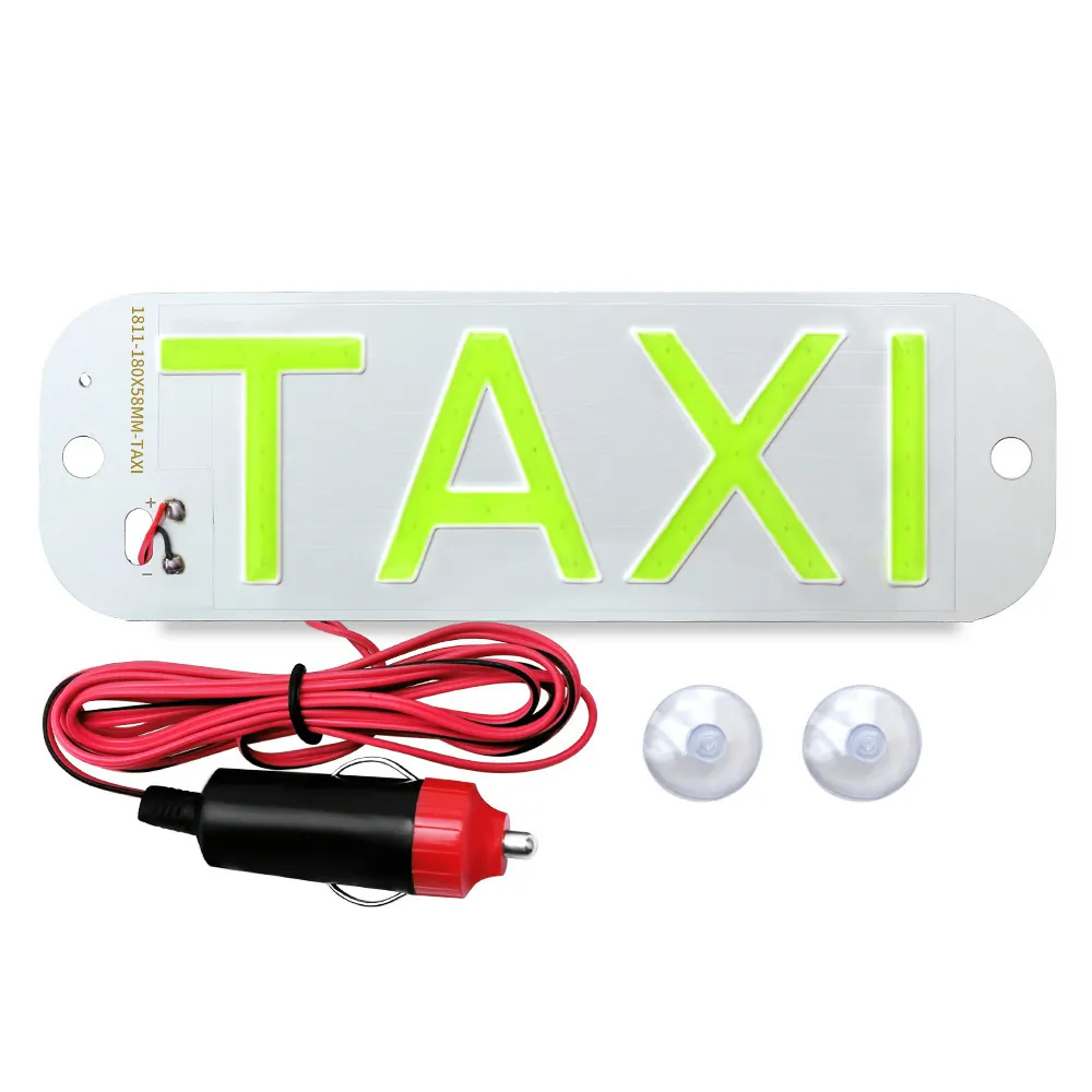 Decoración de señal LED blanca, gancho intermitente para Taxi, ventana de coche con cargador de coche DC12V, inversor de luz de Taxi, cob