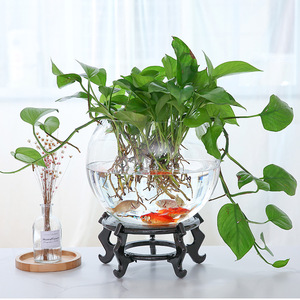 חומר זכוכית סיטונאי סביב פרח אגרטל דגים טנק זכוכית דגים דגים קערה כדור דגים טנק זכוכית - Product Image 2